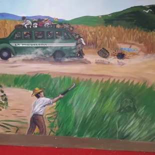 Mural at restaurant