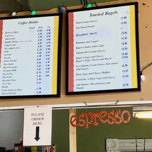 Some of the menu selections