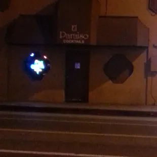 a street corner at night