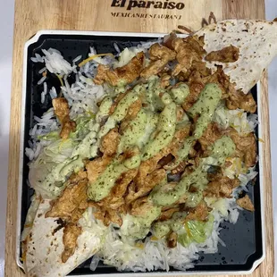 Tropical chicken bowl- so good!