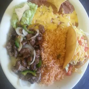 a plate of mexican food