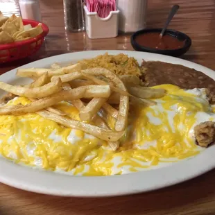 Cheese and gravy chick fry steak