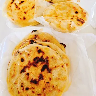 Pork &amp; Cheese, Bean &amp; Cheese, Plain Cheese - Fresh and Piping Hot! Sofa king deeeeelicious!