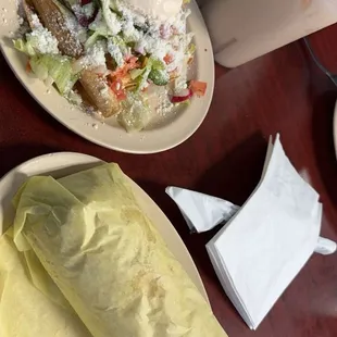 Taquitos and burrito.