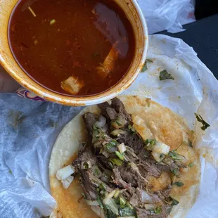 birria taco n consome