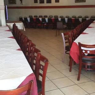 a woman setting a table