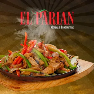a plate of chicken and peppers