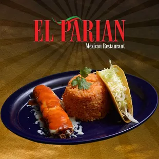a plate of mexican food