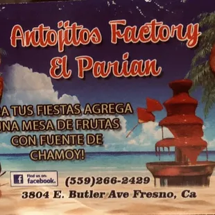 Backside of business card