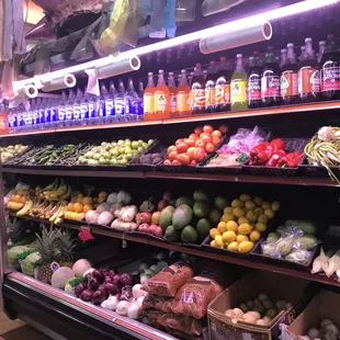 Good selection of fresh vegetables but no cheese.