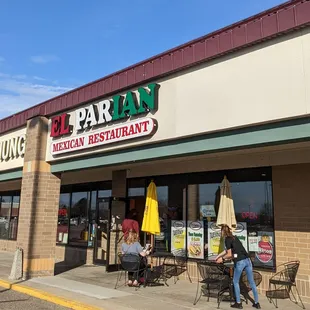 Storefront with a mini patio
