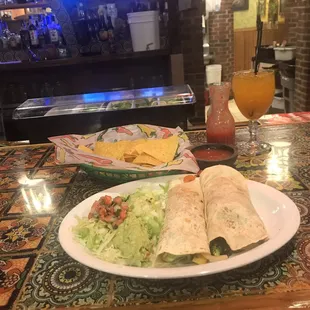 Mango Margarita And Vegetable Burrito