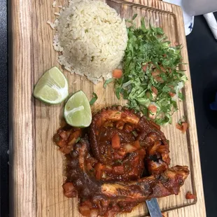 Grilled octopus in Diablo sauce
