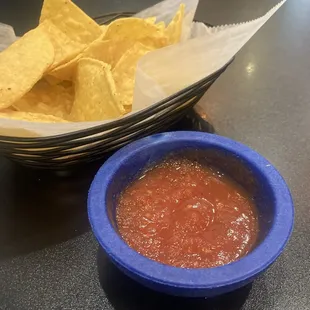 Complimentary chips and salsa. Chips were warm and fresh. Salsa needed salt for my taste