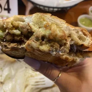 Carne asada torta (add fried beans) great recommendation from a yelper
