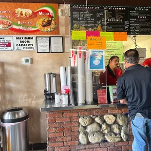 a man ordering food
