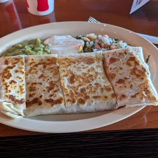 Giant quesadilla. Make sure you come here with an empty stomach because their portions are huge!