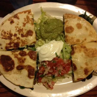 Spinach quesadilla.