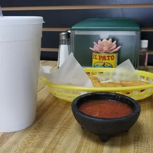 Fresh made chips and some of the best salsa around.   I hope they start selling it!