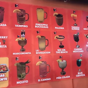 Drink menu, going back to try their options
