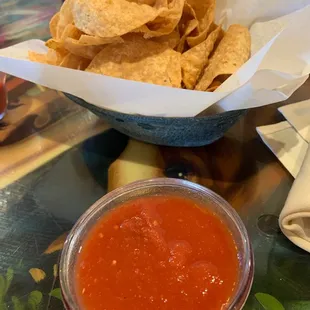 Chips and hot sauce