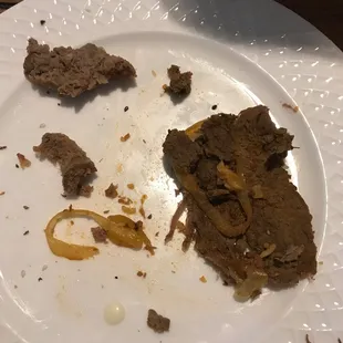 a half eaten plate of food