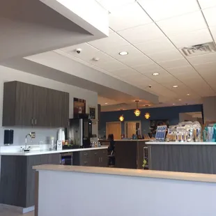 north side of waiting area looking towards the store and the exam rooms.