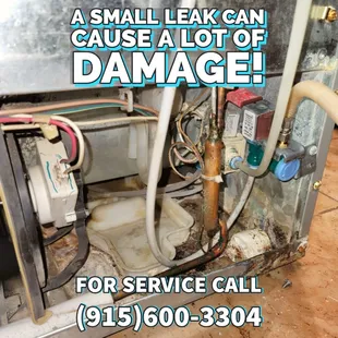 Refrigerator water damage in El Paso.