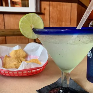the $18 margarita and the free chips
