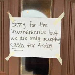 Sorry for the inconvenience but I&apos;m not going to an ATM