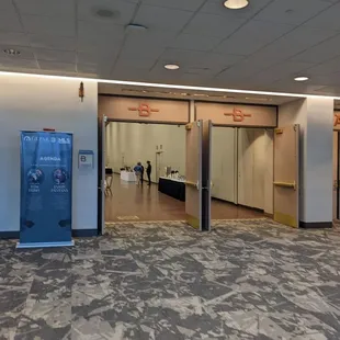 the entrance to the conference center