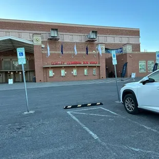 a car parked in a parking lot