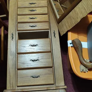 Jewelry armoire found broken in the trash pile, was in mint condition when clients left ...