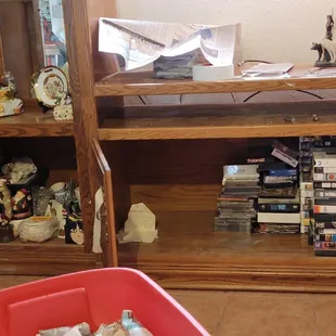 Left merchandise in an entertainment center that they taped shut...