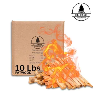 10 pound box of El Paso Firewood Fatwood Firestarters