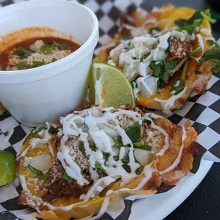 a plate of mexican food