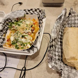 Chili Reyeno burrito and loaded fries! So good!