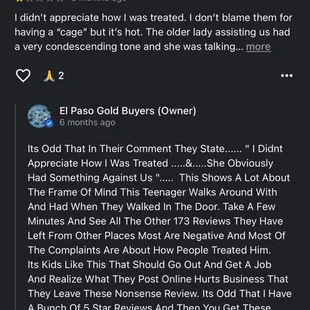 Owner (presumably) making a personal attack.