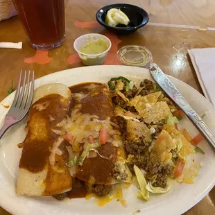 Taco and enchiladas