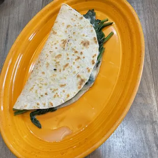 Spinach quesadilla