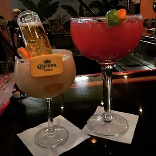 Coronarita and Strawberry Margarita