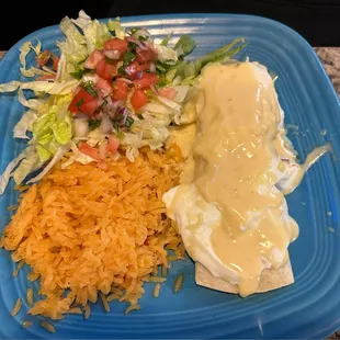 Lunch special #11. Chicken &amp; beef burrito.