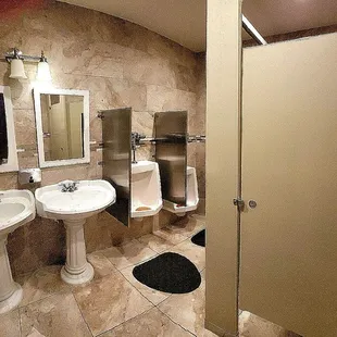 The men&apos;s restroom