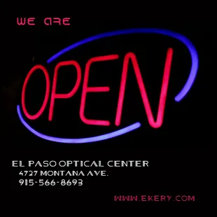 Yes! We are back and ready for you to make an appointment for an eye exam, contact lens fitting or to check out the HOTTEST frame selection