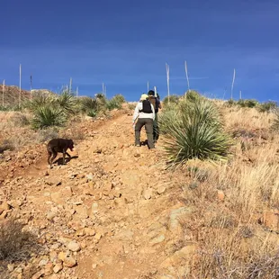 Making the trek up the hill