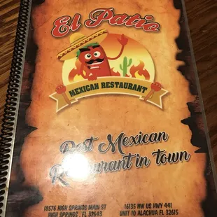 a menu for mexican restaurant