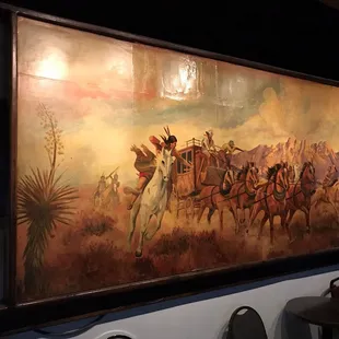 a painting of a horse drawn carriage