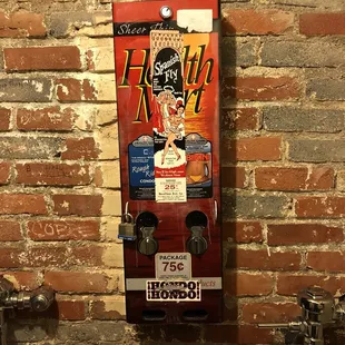 Spanish fly and rubbers available in the restroom. I love this bar!!