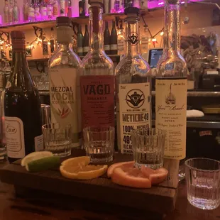 Mezcal flight
