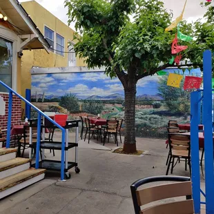 a mural on the side of a building